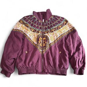 Vintage Giacca Sport Silk Baroque M Tracksuit Set - Purple Gold Windbreaker 80s